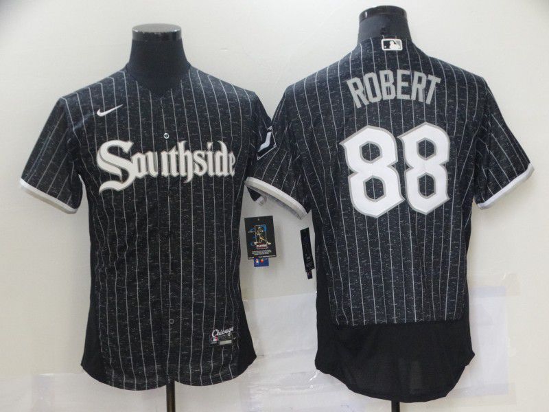 Men Chicago White Sox 88 Robert City Edition Black Elite Nike 2021 MLB Jersey